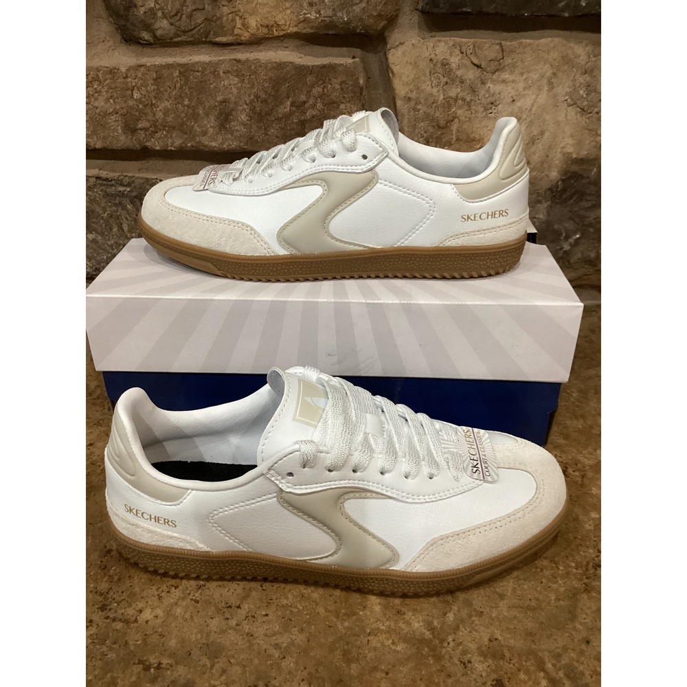 Skechers Hotshot Kickoff White Natural Gum Sole Sneakers Size Womens 5 New